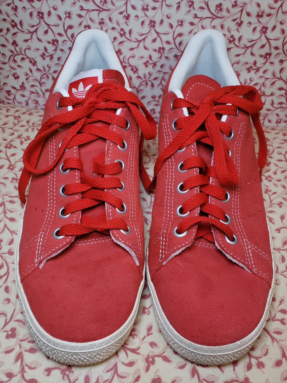 Adidas Stan Smith Red Suede Low-Top Sneakers